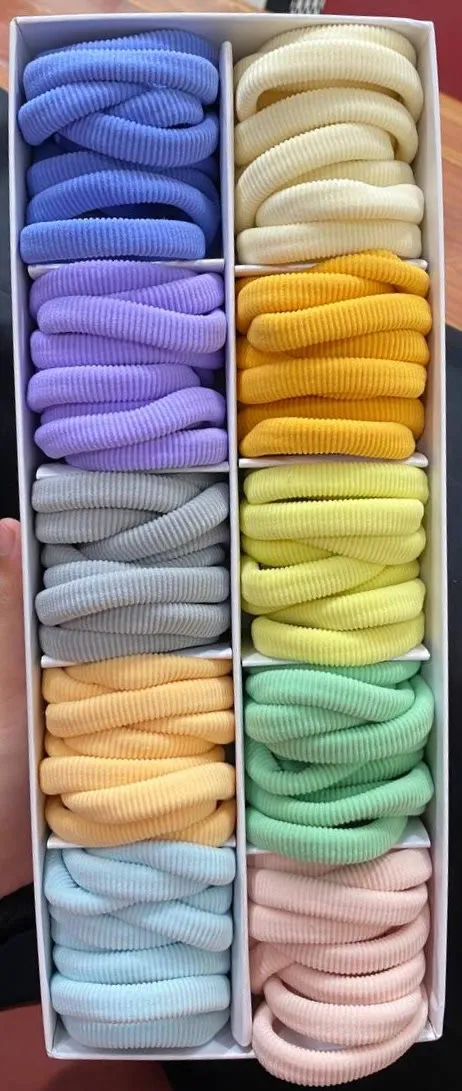 Ribbed Hair Bands Assorted Color Box thumbnail 12