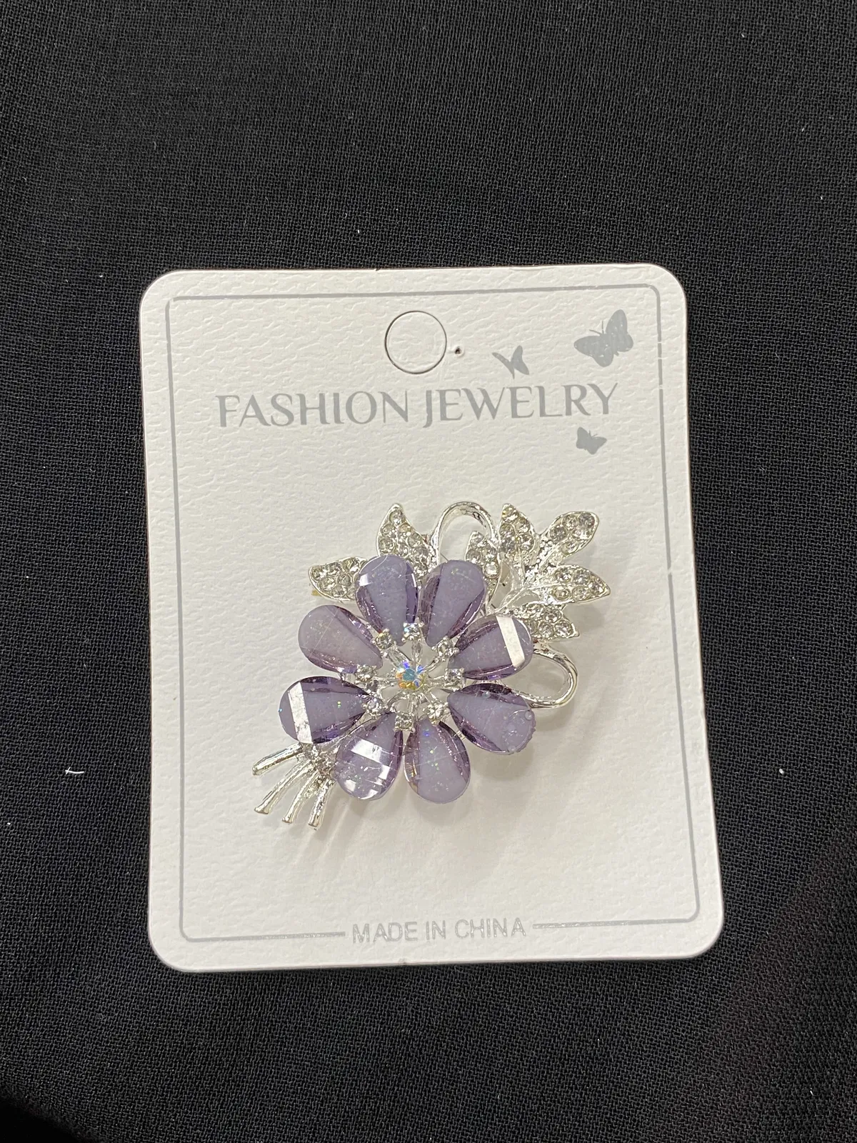 Crystal Flower Brooch Pin - Assorted Colors