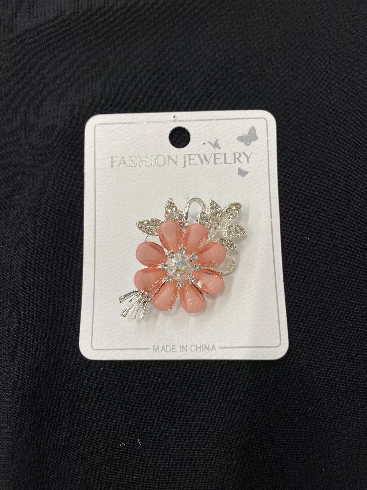 Crystal Flower Brooch Pin - Assorted Colors thumbnail 3