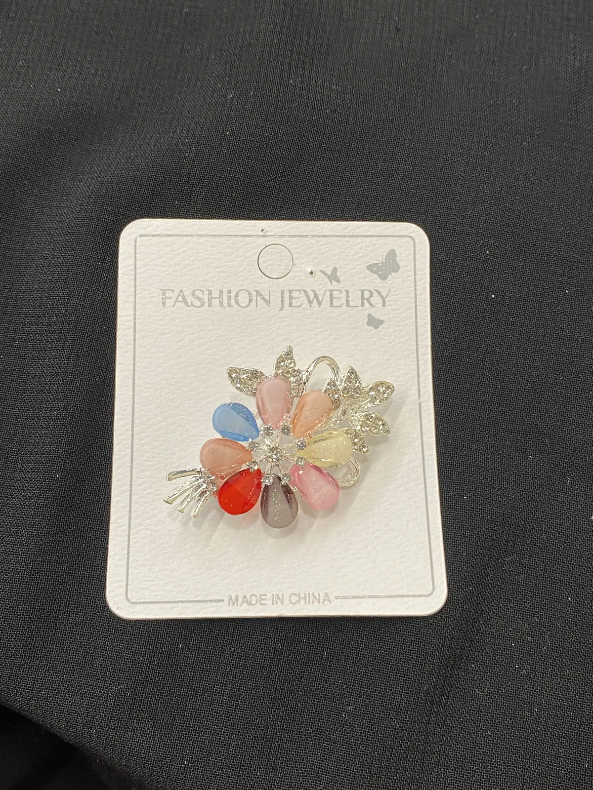 Crystal Flower Brooch Pin - Assorted Colors thumbnail 6